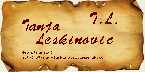 Tanja Leškinović vizit kartica